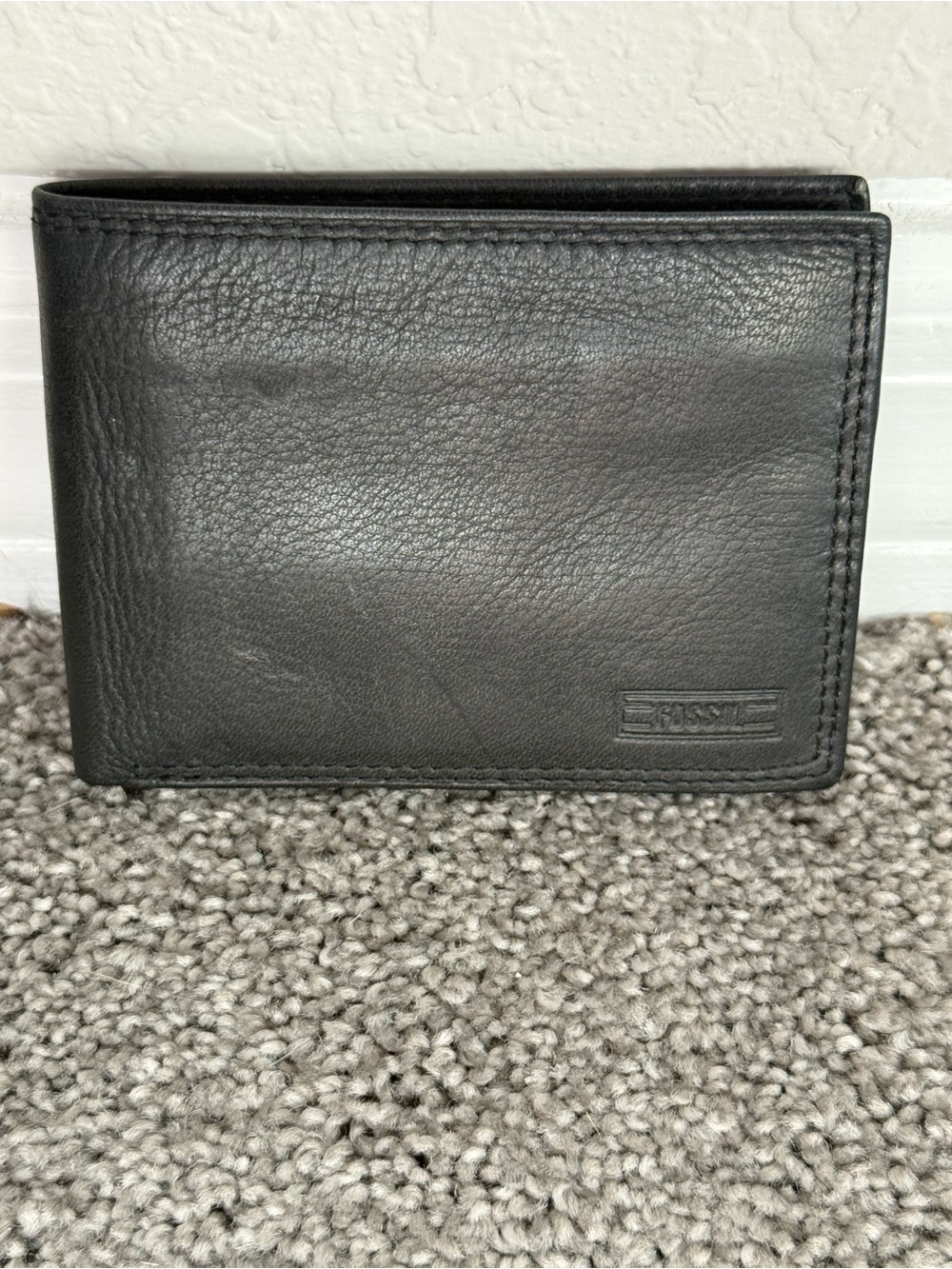 Fossil Men's Black Leather Bifold Card Wallet